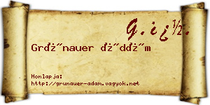 Grünauer Ádám névjegykártya